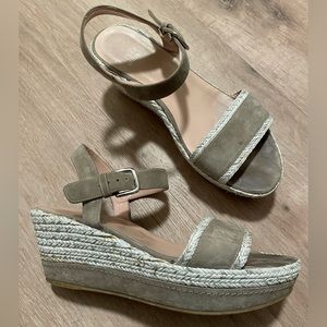 Stuart Weitzman Taupe Espadrilles Wedges